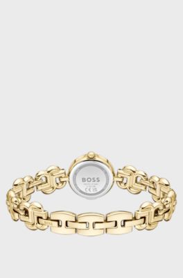 Orologio elegante color oro con bracciale con monogramma Double B, Color oro