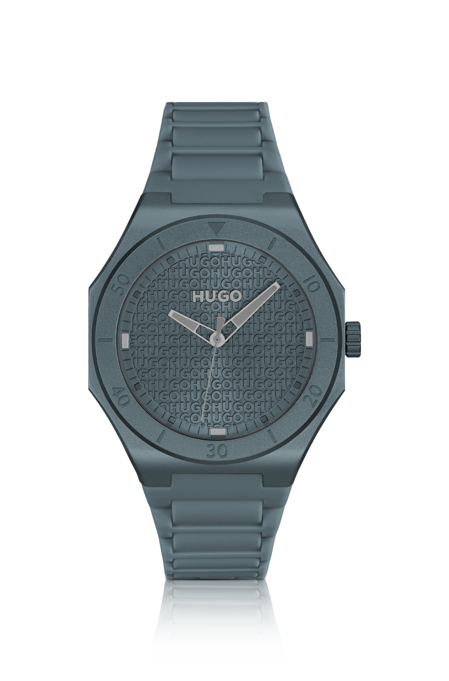 Hugo Blue-aluminium watch with logo-textured dial klockor herr
