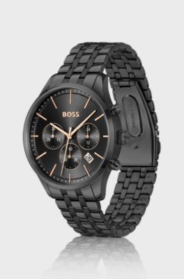 Avery black-plated watch, Black