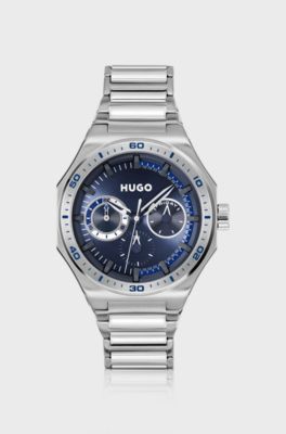 #GRAIL SPORT Silver-tone watch with blue dial, Silver tone
