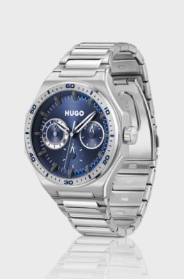 #GRAIL SPORT Silver-tone watch with blue dial, Silver tone
