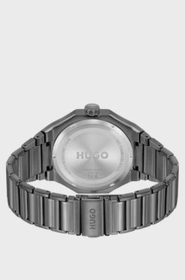 #GRAIL SPORT Montre en acier plaqu&eacute; noir &agrave; cadran ton sur ton, Gris