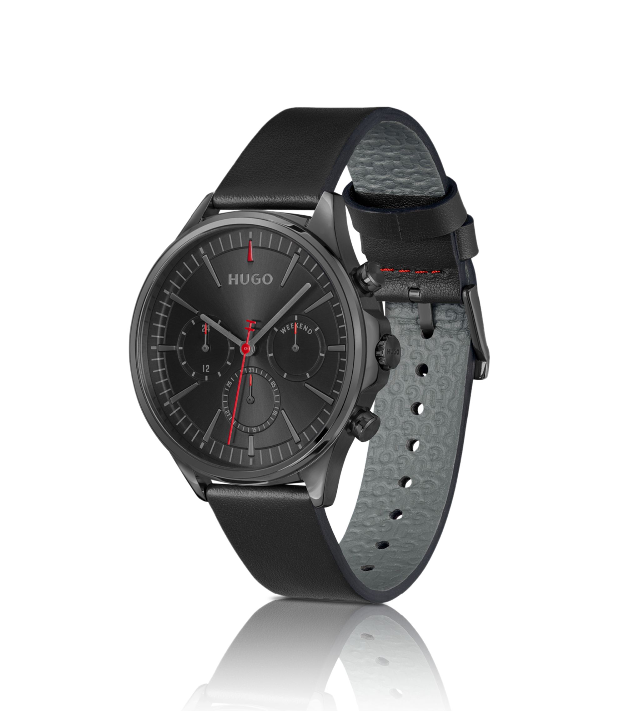Orologio HUGO #LEAP Uomo – Quarzo Multifunzione, Cassa 45 Mm, Bracciale In Acciaio Nero, 1530175 - 2