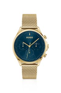 Orologio color oro con quadrante blu, Color oro