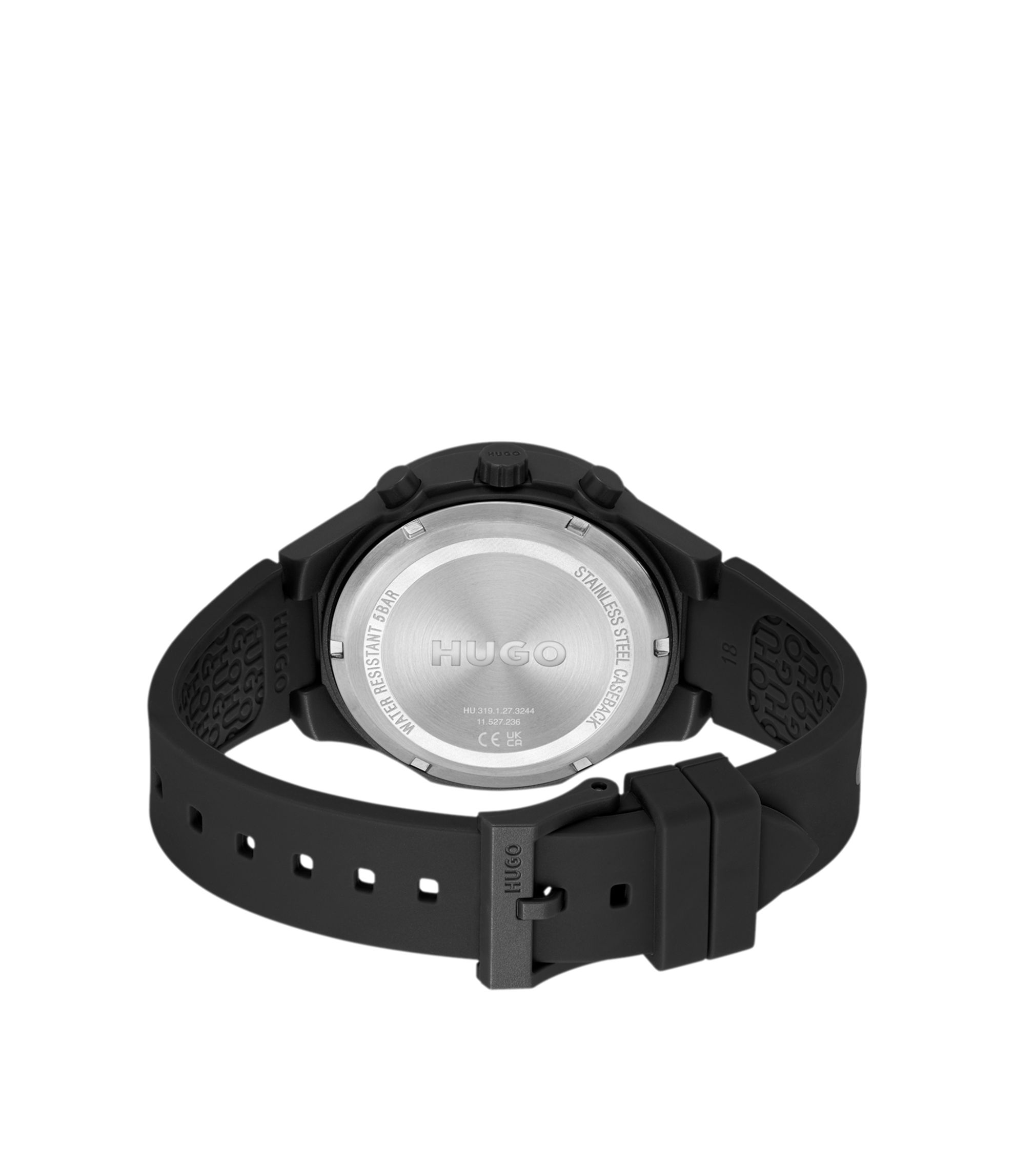 HUGO - ブラックウォッチ ロゴシリコンストラップ - ブラック