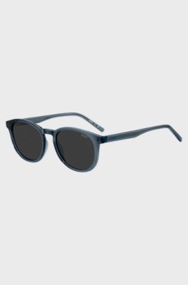 Blue-acetate sunglasses with rubber trim, Blue