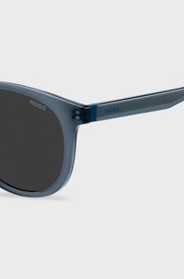 Blue-acetate sunglasses with rubber trim, Blue