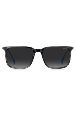 Hugo Grey sunglasses in patterned acetate with tubular metal temples flugor herr – bild 2