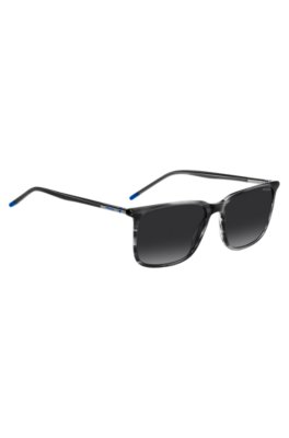 Hugo Grey sunglasses in patterned acetate with tubular metal temples flugor herr – bild 3