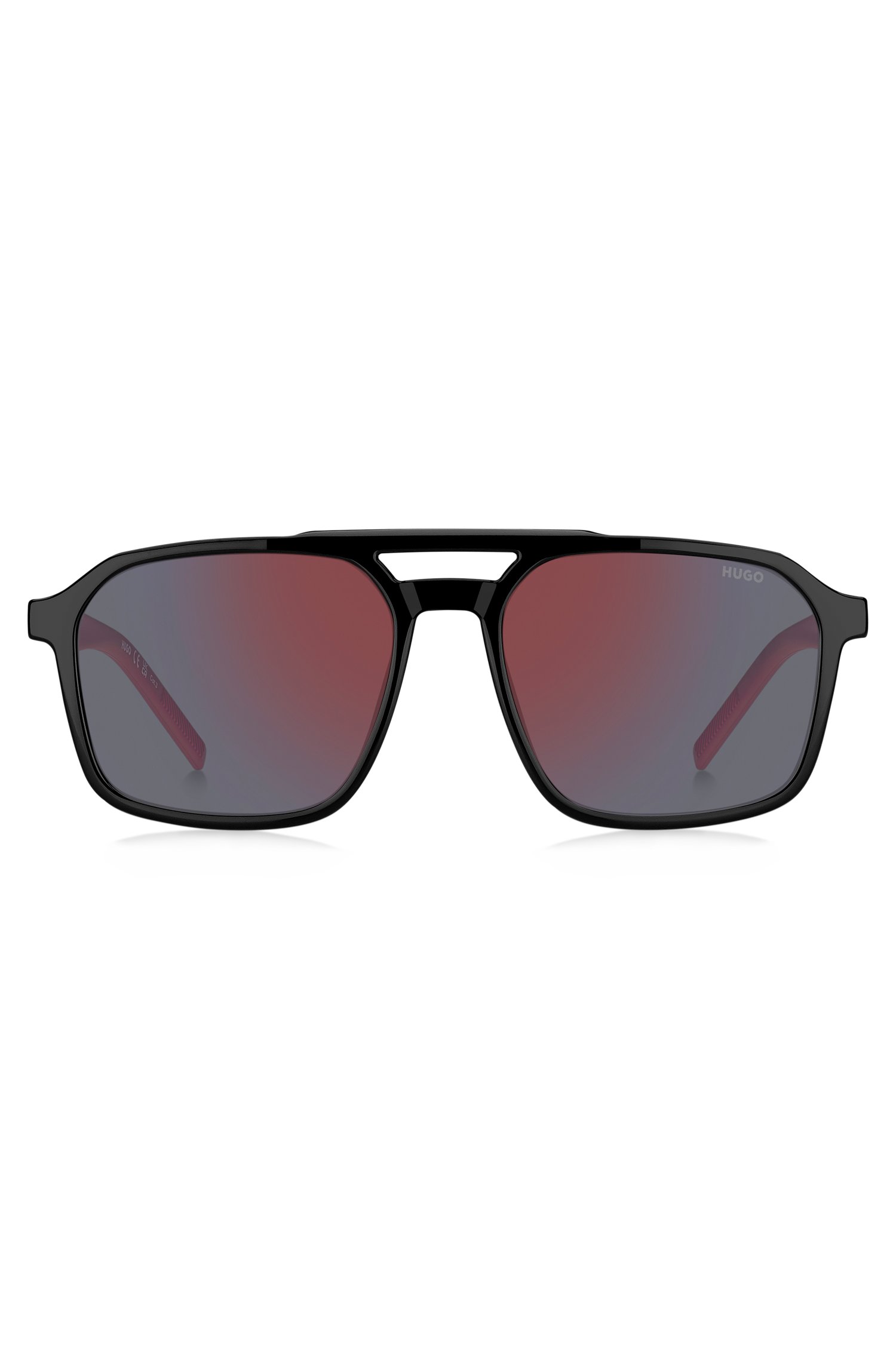 Hugo Double-bridge sunglasses with two-tone temples solglasögon herr – bild 2