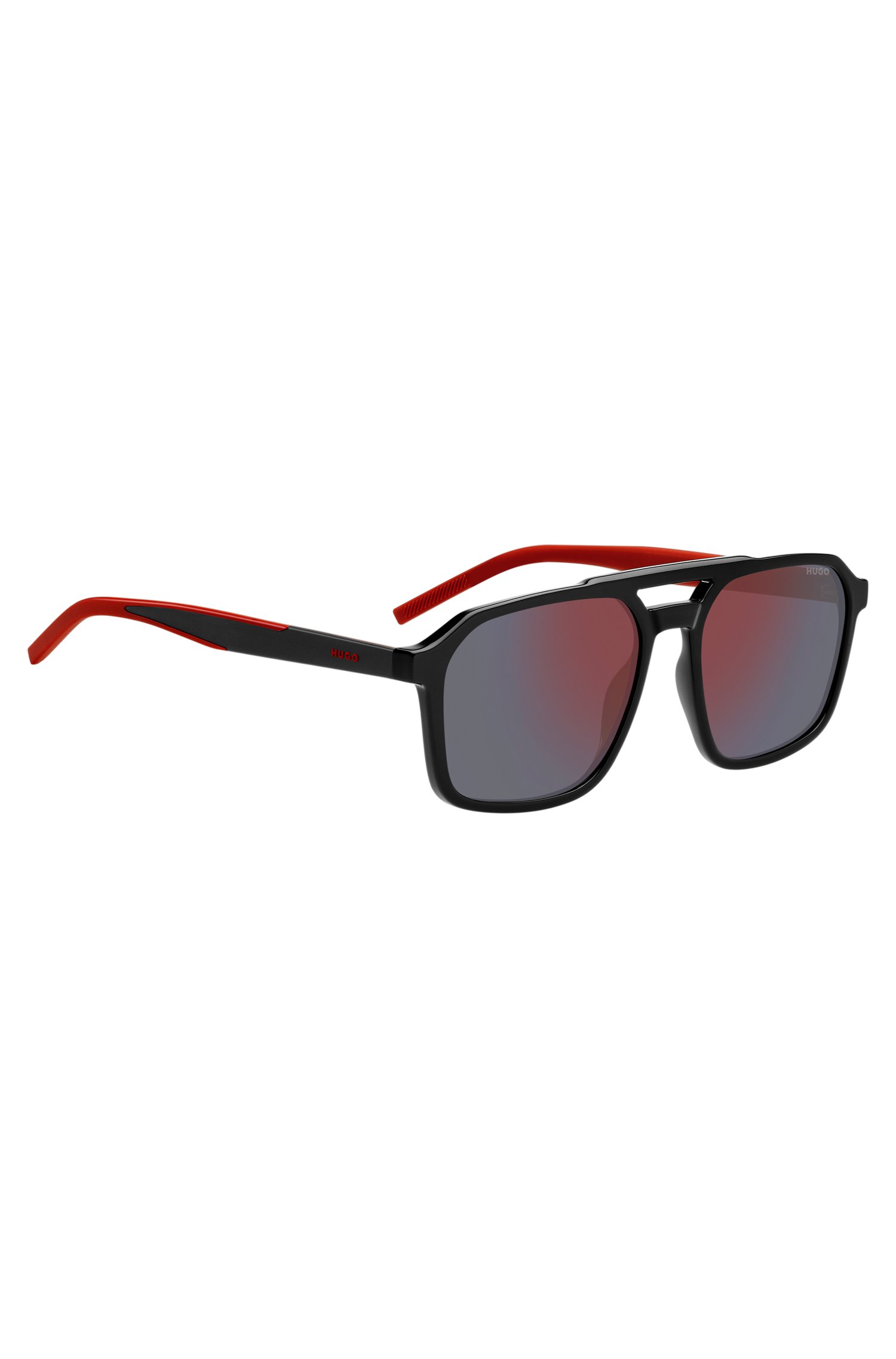 Hugo Double-bridge sunglasses with two-tone temples solglasögon herr – bild 3