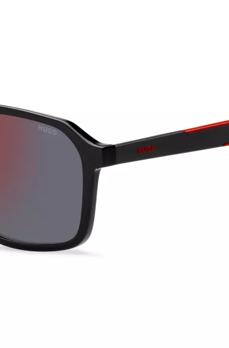 Lunettes de soleil à double pont et branches bicolores