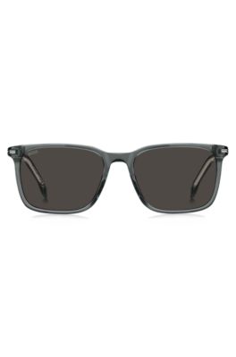 Grey-acetate sunglasses with silver-tone trims, Grey