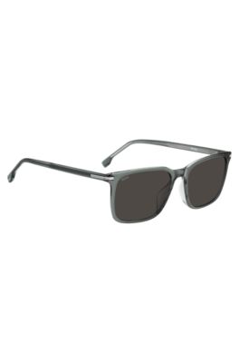 Grey-acetate sunglasses with silver-tone trims, Grey