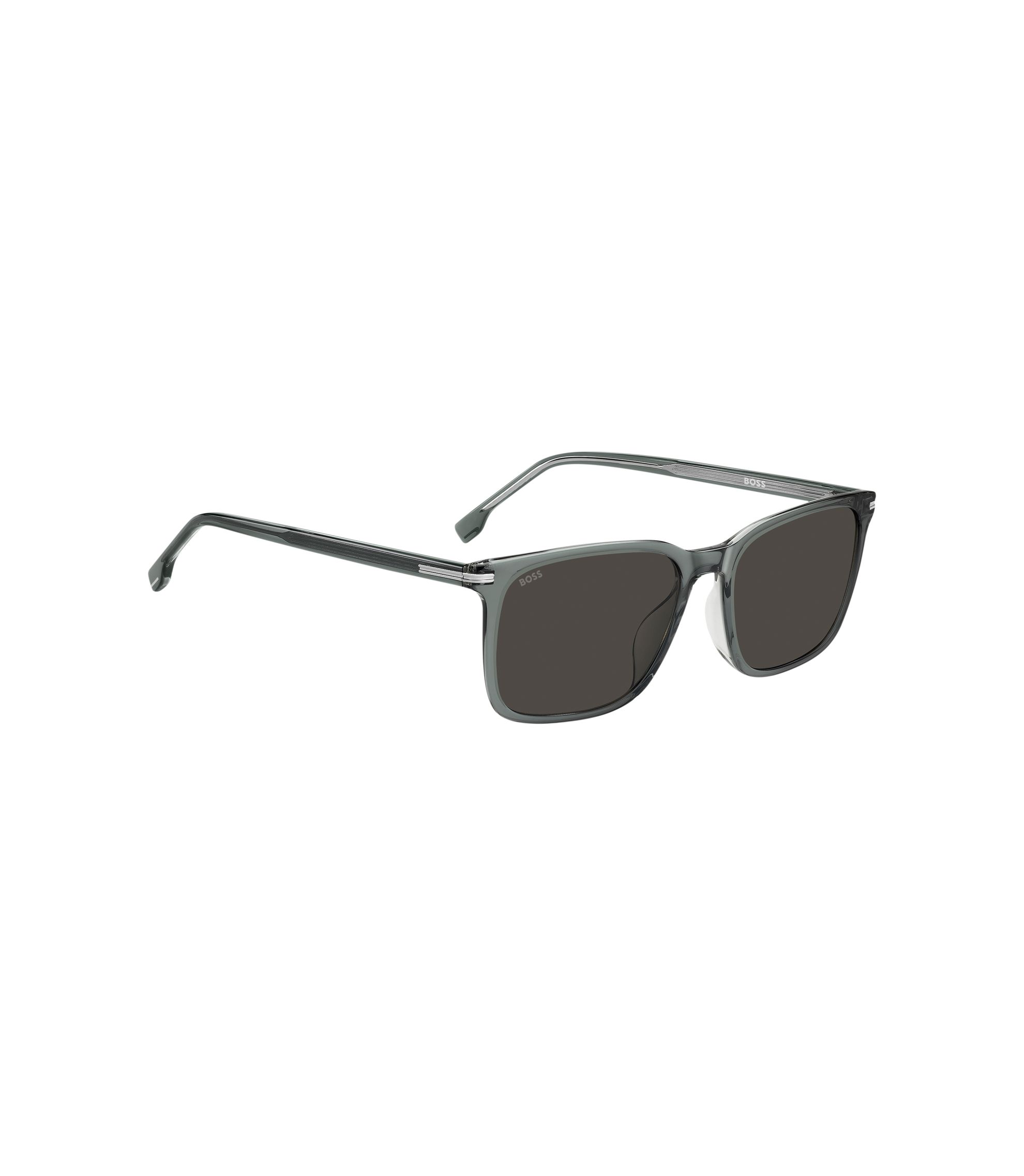 BOSS - Grey-acetate sunglasses with silver-tone trims - Grey display picture 2