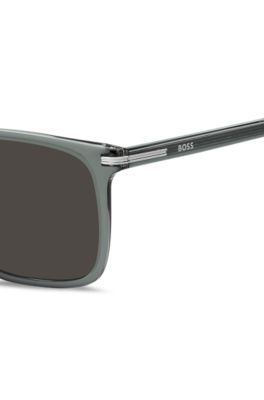 Grey-acetate sunglasses with silver-tone trims, Grey