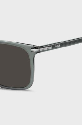 Grey-acetate sunglasses with silver-tone trims, Grey