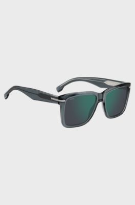 Grey-acetate sunglasses with silver-tone trims, Grey
