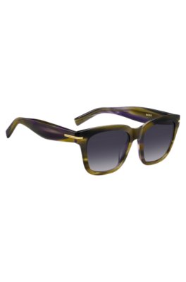 Boss Patterned-acetate sunglasses with gold-tone trims solglasögon dam – bild 3