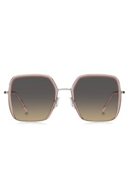 Boss Pink-acetate sunglasses with silver-tone steel solglasögon dam – bild 2