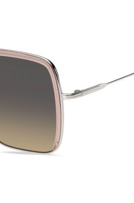 실버톤 스틸 핑크 아세테이트 선글라스, 라이트 핑크