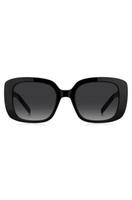 Zonnebril van zwart acetaat met Double B-monogram, Zwart