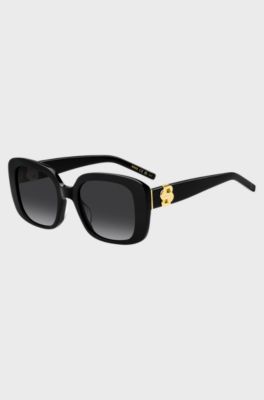 Zonnebril van zwart acetaat met Double B-monogram, Zwart