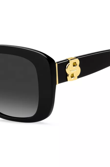 Black-acetate sunglasses with Double B monogram