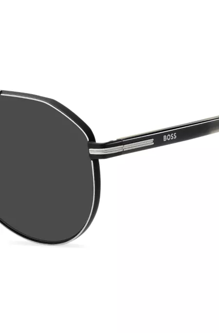 Steel sunglasses with degradé acetate temples
