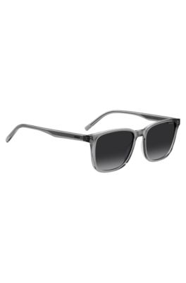 Grey-acetate sunglasses with silver-tone core wire, Light Grey