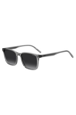 Grey-acetate sunglasses with silver-tone core wire, Light Grey