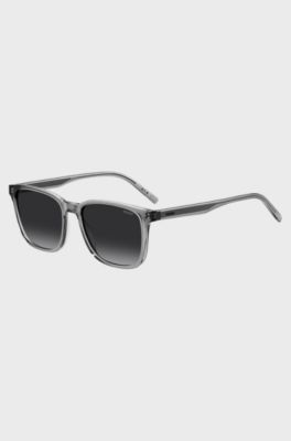 Grey-acetate sunglasses with silver-tone core wire, Light Grey
