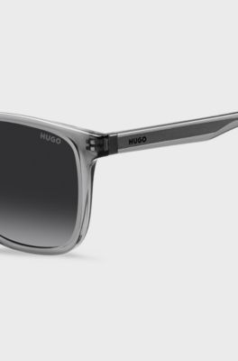 Grey-acetate sunglasses with silver-tone core wire, Light Grey