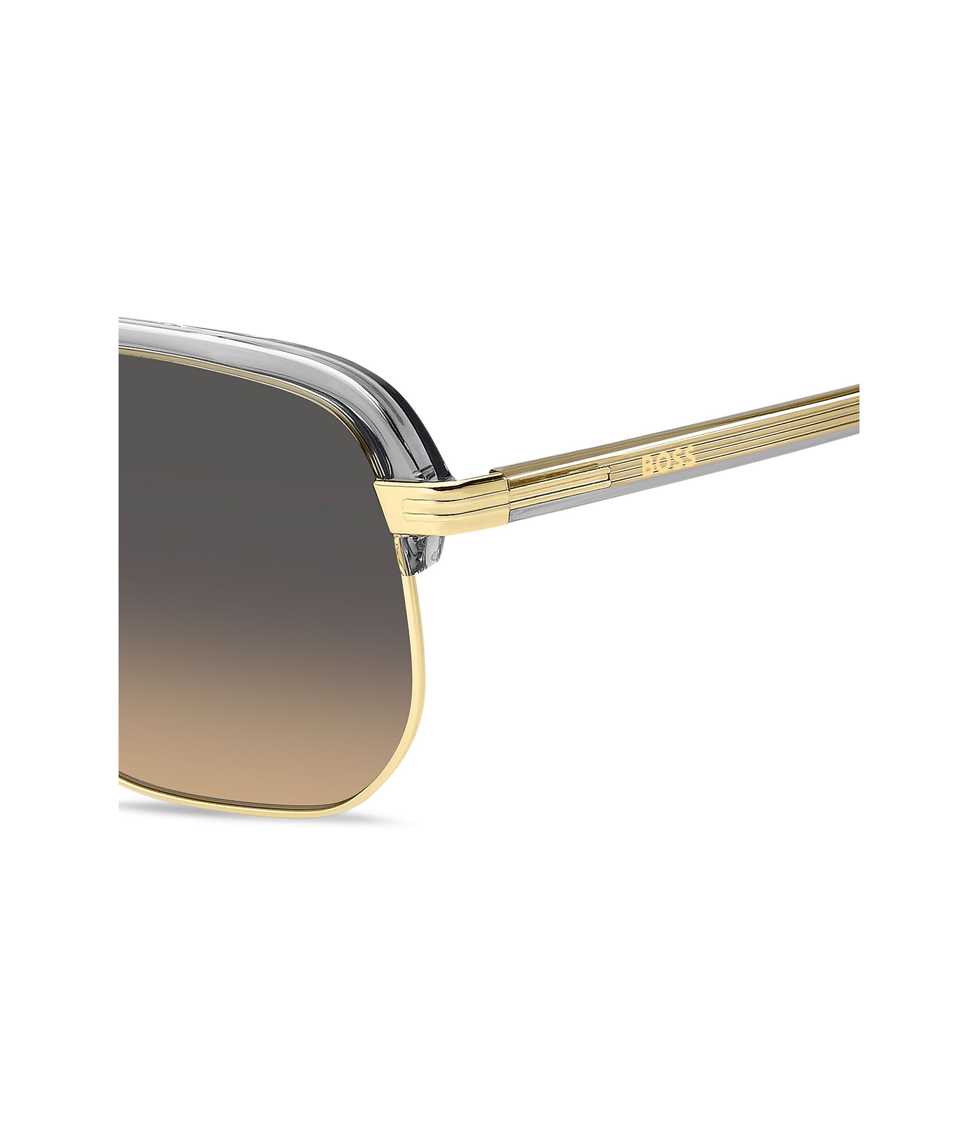 NWT Hugo Boss BOSS 1589/S-02M2 9O Gold Round 57mm Sunglasses hbna58054214_999_21?wid=1980&  main image 3