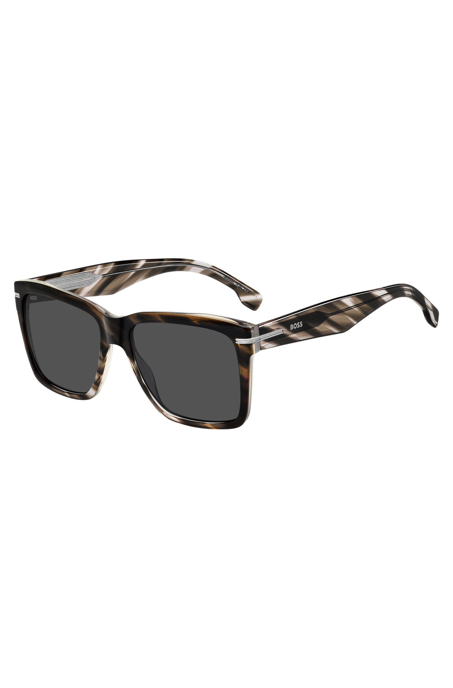 Boss Patterned-acetate sunglasses with silver-tone trims flugor herr