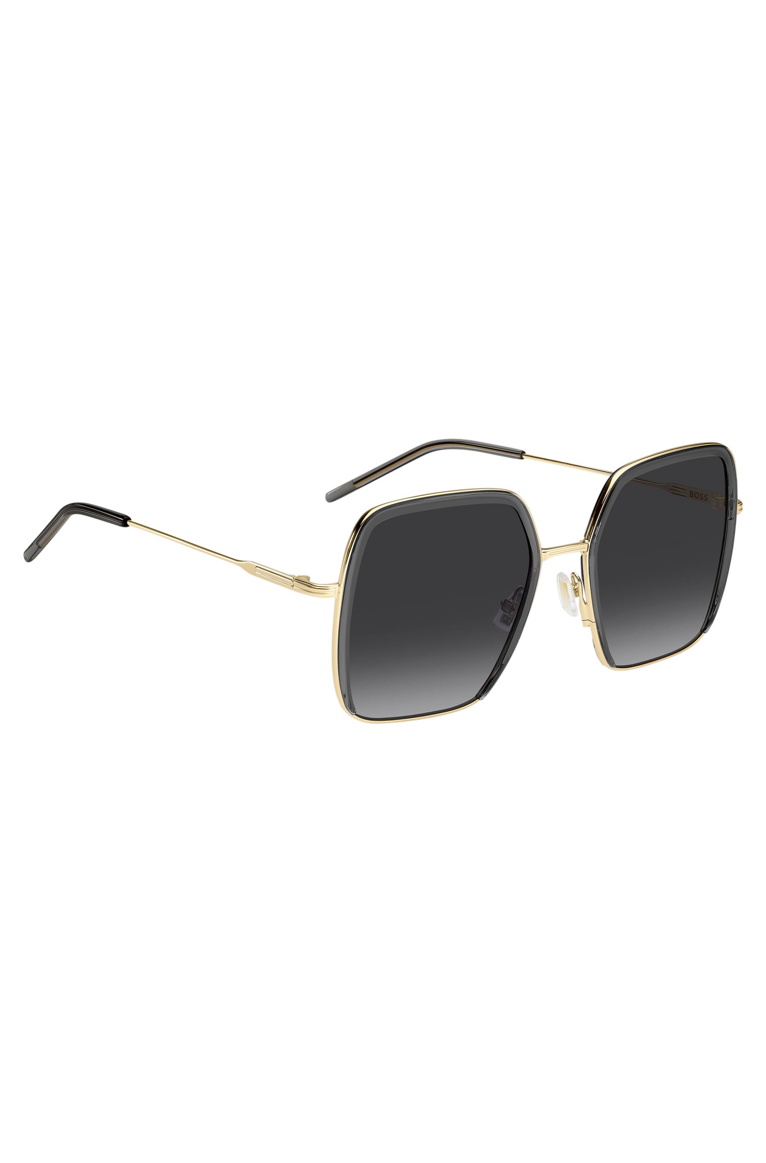 Boss Grey-acetate sunglasses with gold-tone steel solglasögon dam – bild 3