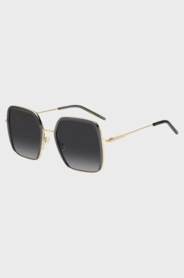 Grey-acetate sunglasses with gold-tone steel, Grey