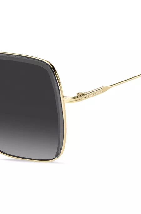Grey-acetate sunglasses with gold-tone steel