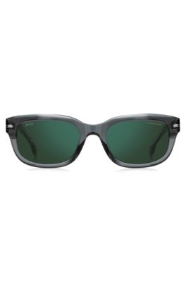 Grey-acetate sunglasses with green lenses, Grey