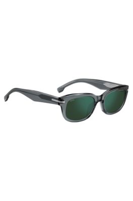 Grey-acetate sunglasses with green lenses, Grey