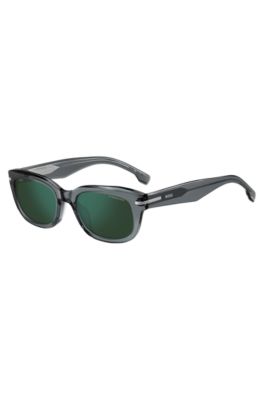 Grey-acetate sunglasses with green lenses, Grey