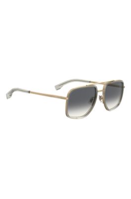 Double-bridge sunglasses with gold-tone effect, Gold tone