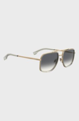 Double-bridge sunglasses with gold-tone effect, Gold tone