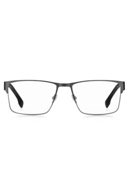 Black-steel optical frames with flexible hinges, Black