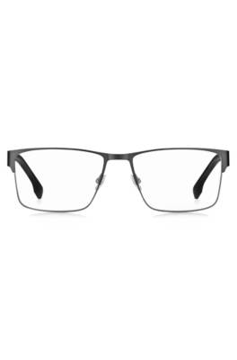Black-steel optical frames with flexible hinges