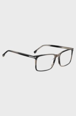 Patterned-acetate optical frames with silver-tone trims, Patterned