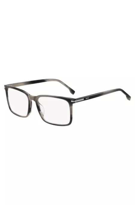 Monture optique en acétate à motif et charnières argentées