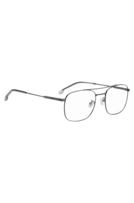 Titanium optical frames with double bridge, Grey