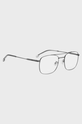 Titanium optical frames with double bridge, Grey