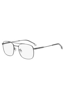 BOSS HUGO BOSS ツーポイントフレーム BOSS - Titanium optical frames with double bridge - Grey